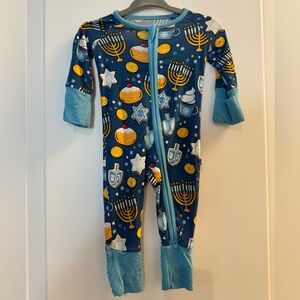 Little Sleepies Blue Hanukkah Footies